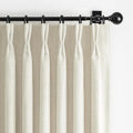 Cream Linen Blackout Small Kitchen Window Curtains 47 Inch Length, Memory by PleatedDrapes