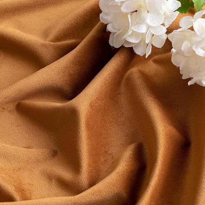 MIULEE Gold Brown Velvet Pinch Pleat Blackout Curtains W52 X L84 Inches | 2 - Image 4