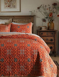 Boho Quilt Queen Set, 3-Piece Hand-Quilted Bedspread, Lightweight All Season by TEXSTEAD