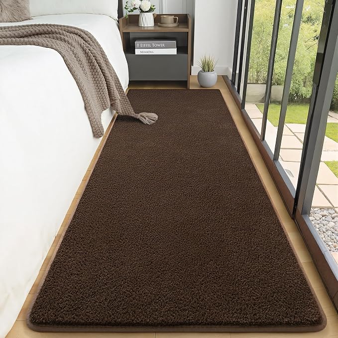 2x8 Runner Rug for Hallway, Long Runner Rugs Non Slip, Coffee | Soft Washable - Image 3