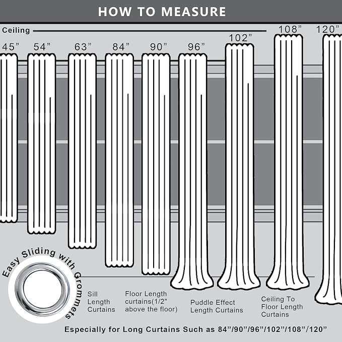 KOUFALL Cream Curtains for Small Windows, Room Darkening 80% Blackout Narrow 38 - Image 6