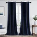 Navy Blue 100% Blackout Curtains 120 Inch Length 2 Panels Set by Guken