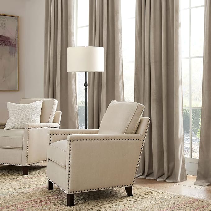 RYB HOME Velvet Curtains 102 inches Long, Extra Long High Ceiling Curtains | - Image 4