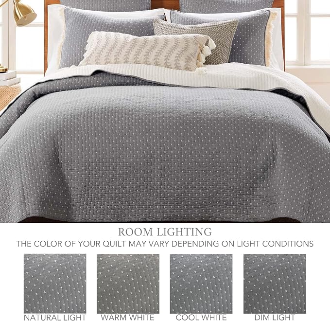 Levtex Home Cross Stitch Reversible Full/Queen Quilt Set and 2 Pillow Shams - Image 4