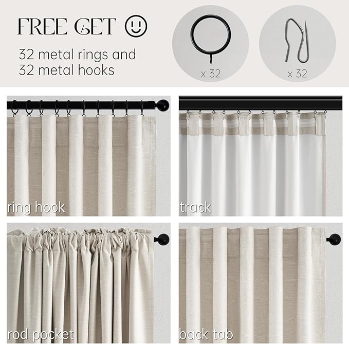 Extra Wide 100 Inch Length Blackout Curtains & Drapes 90 Inches Long 2 Panels - Image 4