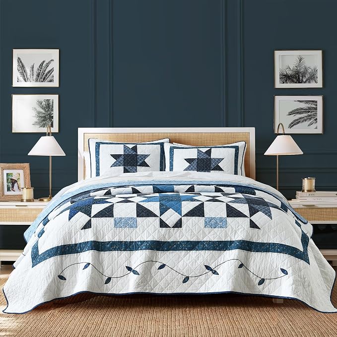 Secgo Handmade Quilted 100% Cotton Queen Comforter Set by Secgo