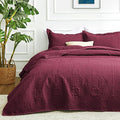 Love's cabin Twin Quilt Set Burgundy Bedspreads Bedding Set by Lovescabin
