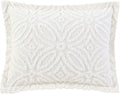 Beatrice Home Fashions Wedding Ring Standard Cotton Chenille Sham, Ivory | by BeatriceHomeFashions