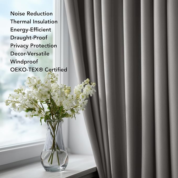 Deconovo Blackout Curtains for Bedroom, Living Room Curtains 84 Inches Long | - Image 4