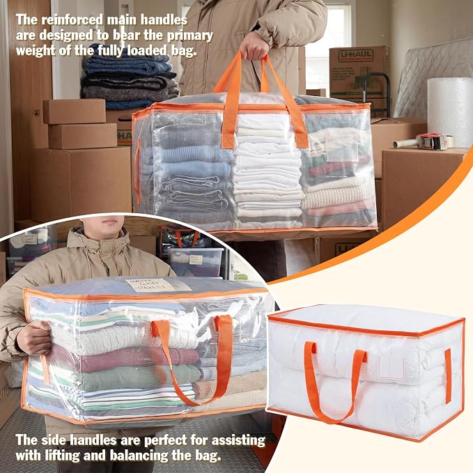 KYODOLED 10-Pack Clear Moving Bags Heavy Duty Extra Large, Storage Totes | - Image 4