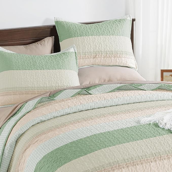 California King Quilt Set Mint Pink, 3 Pieces Bedspreads | Ultra Soft - Image 3