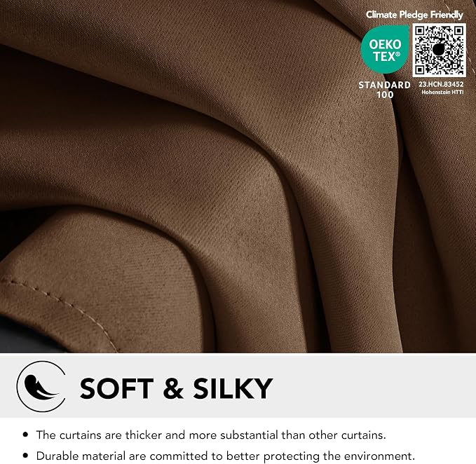 Deconovo Blackout Curtains for Bedroom 108 Inches Long | Back Tab and Rod - Image 3