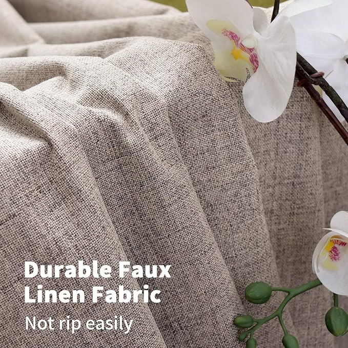 YoungsTex Burlap Short Linen Blackout Curtains 40 Inch Length - Image 4