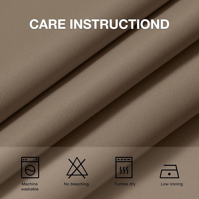 COSVIYA Grommet Room Darkening Khaki Curtains 84 inch Long - Image 6