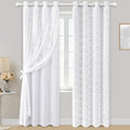 Yinhua Blackout Curtains for Living Room Double Layer Grey Curtains for Bedroom by yinhua