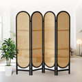 4 Panel Rattan Room Divider, Folding Room Divider Screen, Arched Room Separator by AsNefeli