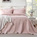 Cmfshape Oversized Floral Embroidery Quilt Set, 3 Pieces Super King Quilt by cmfshape-quiltset