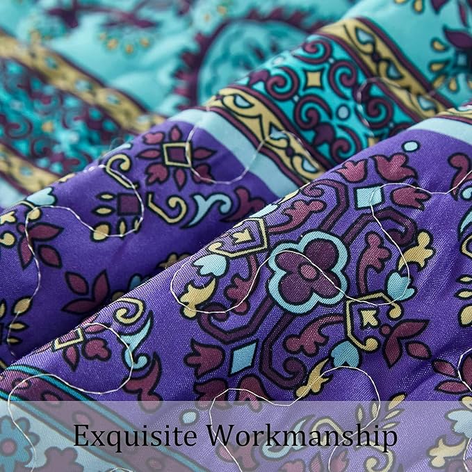 WONGS BEDDING Boho Full Quilt Bedding Set, 3 Pieces Soft Bedspread, Breathable - Image 6