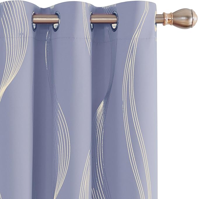 Deconovo Curtains for Living Room, Pattern Blackout Curtains 90 Inches Long | by Unknown
