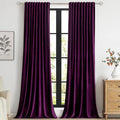 PRIMROSE Purple Velvet Curtains 84 inch Long by PRIMROSE
