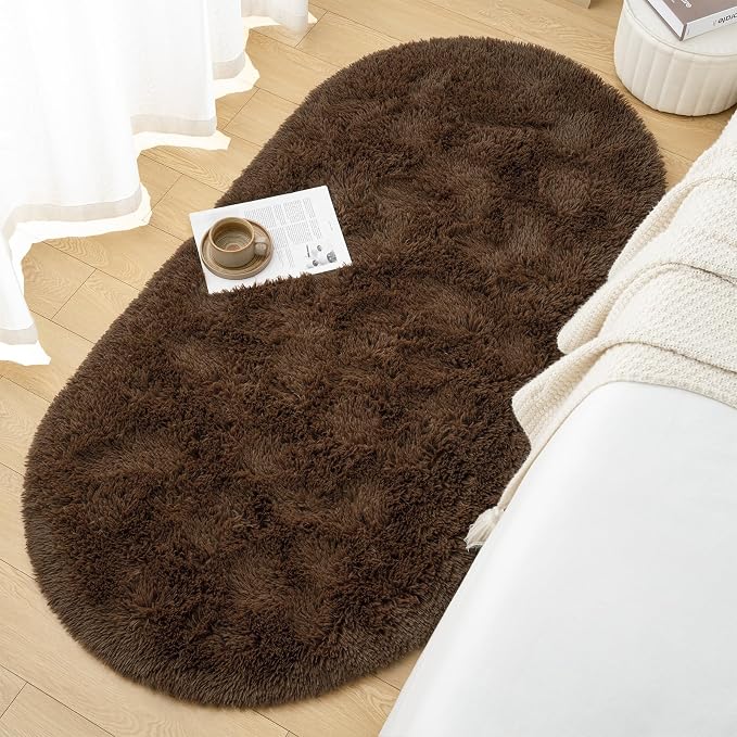 Goideal Fluffy Bedroom Rug, Small Oval Area Rugs, 2.6 x 5.3 Feet - Image 4