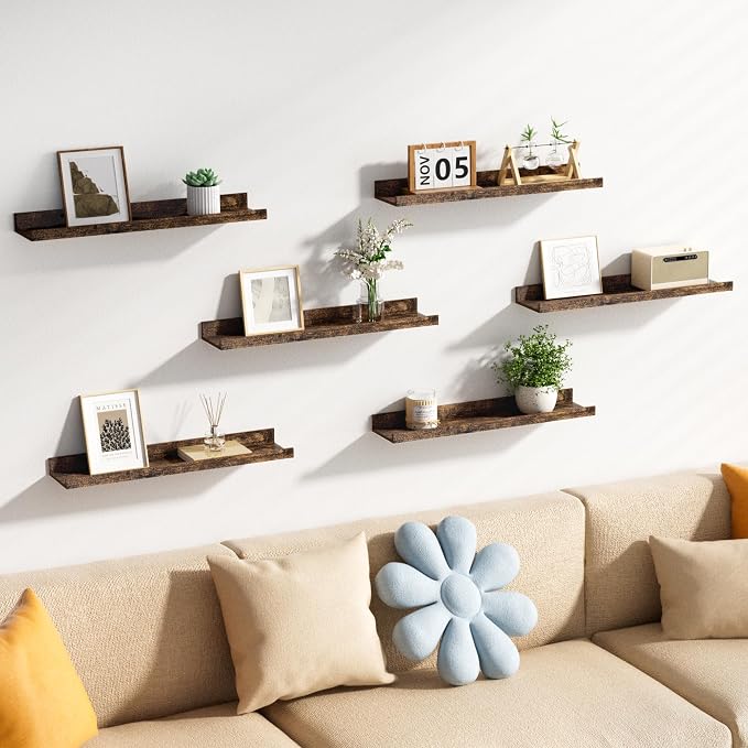 upsimples Floating Shelves for Wall Decor and Storage, Nursery Room, Coffee Bar - Image 2
