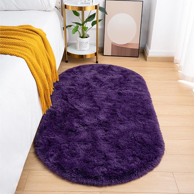 Goideal Fluffy Bedroom Rug, Small Oval Area Rugs, 2.6 x 5.3 Feet by Goideal