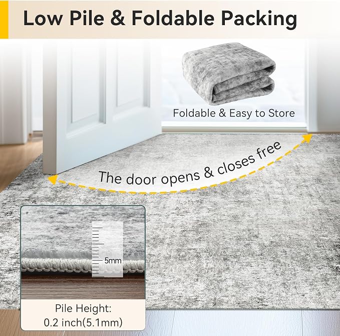 RELEANY Washable 10'x14' Abstract Area Rug - Image 6