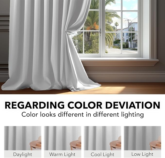 Deconovo Back Tab and Rod Pocket Curtains Blackout Curtains Thermal Insulated - Image 6