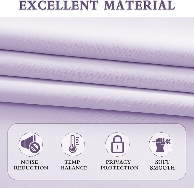 84 Inches Long 2 Panels Lavender Purple Curtain Panels - Image 4