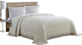 Beatrice Home Fashions Medallion King Cotton Chenille Bedspread, Ivory | by BeatriceHomeFashions