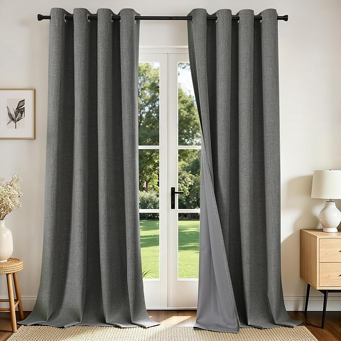 Joydeco Blackout Curtains 120 Inches Long 2 Panels Burg, Room Darkening Curtains by JOYDECO