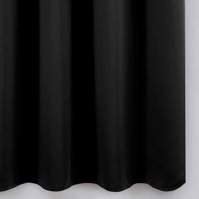 Black Thermal Blackout Curtains/52 x 54 Inch/Set of 2 Panels Room Darkening - Image 9