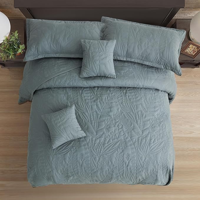 HZ & HY Oversized Queen Bedspreads, 5-Piece Quilt Set, Lightweight Reversible - Image 6