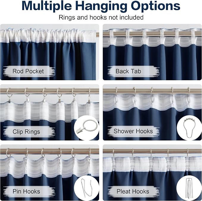 Dark Navy Blue Blackout Curtains - Image 3