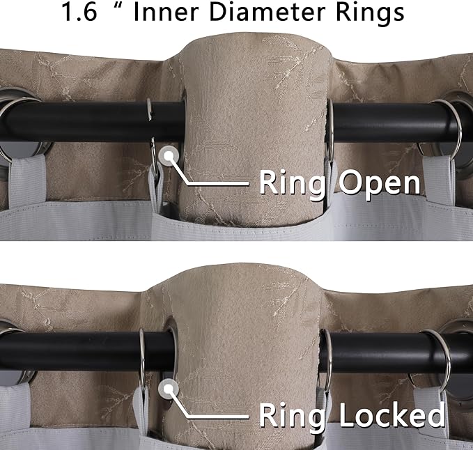 Chyhomenyc 2 Panels 100% Blackout Curtain Liners, Each 50" Wx80 L | 100% - Image 5