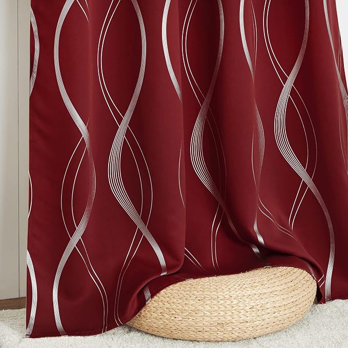 NICETOWN Wave Line Blackout Curtains 84 inch Length 2 Panels Set | Noise - Image 6
