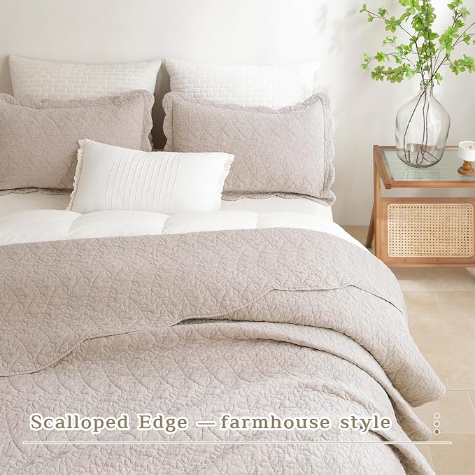 CozyTide Oversized King Bedspread 128"x120", Stone-Washed Cotton Linen Colored - Image 5