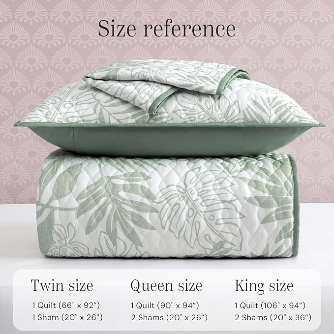 King Quilt Set-3 Pieces Soft Bedding Floral Reversible Coverlet | All Seasons - Image 6
