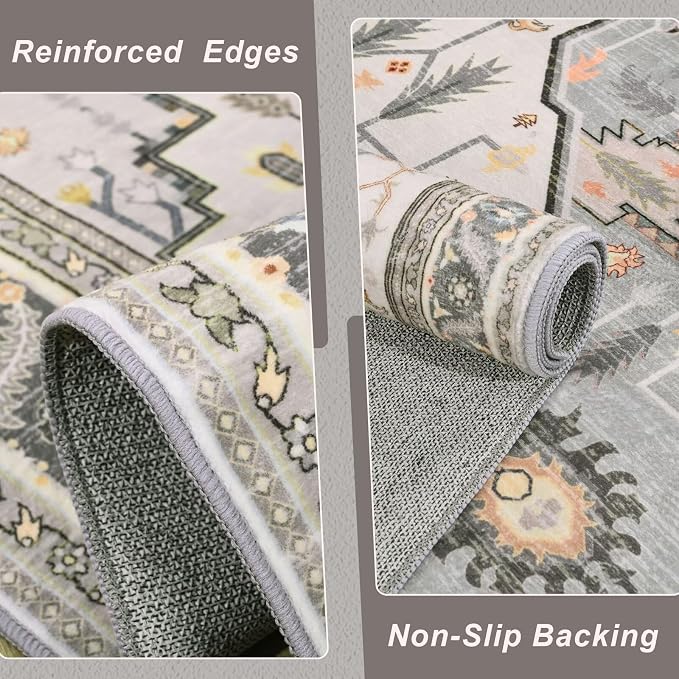 Macgace Washable Vintage Area Rug - Image 5