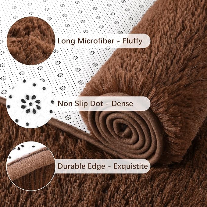 Chicrug Soft Runner Rug for Bedroom Living Room Plush Fluffy Rug 2x10 | Shag - Image 4