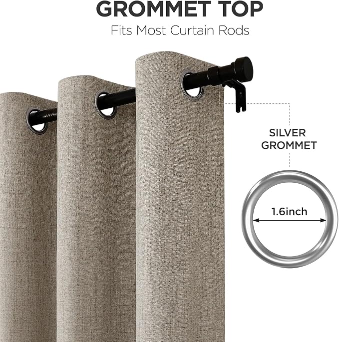Joydeco Linen Curtains for Bedroom Windows 108 Inches Long - Image 5