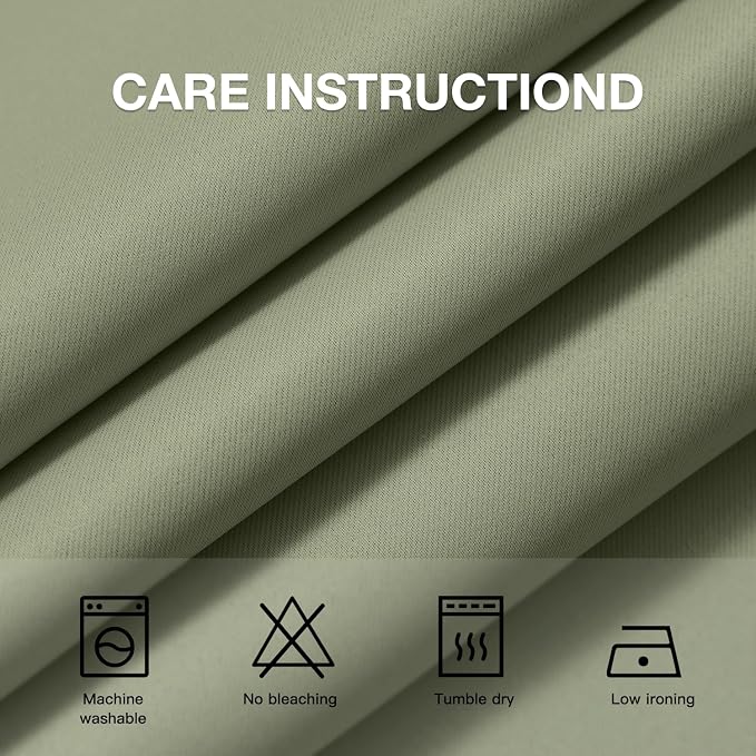 COSVIYA Grommet Blackout Room Darkening Light Sage Curtains 72 inch Length | - Image 6