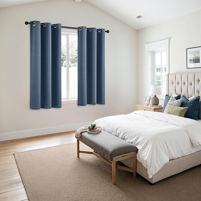 MIULEE Blackout Curtains for Bedroom 2 Panels 40 x 63 Inch Long Stone Blue | - Image 6