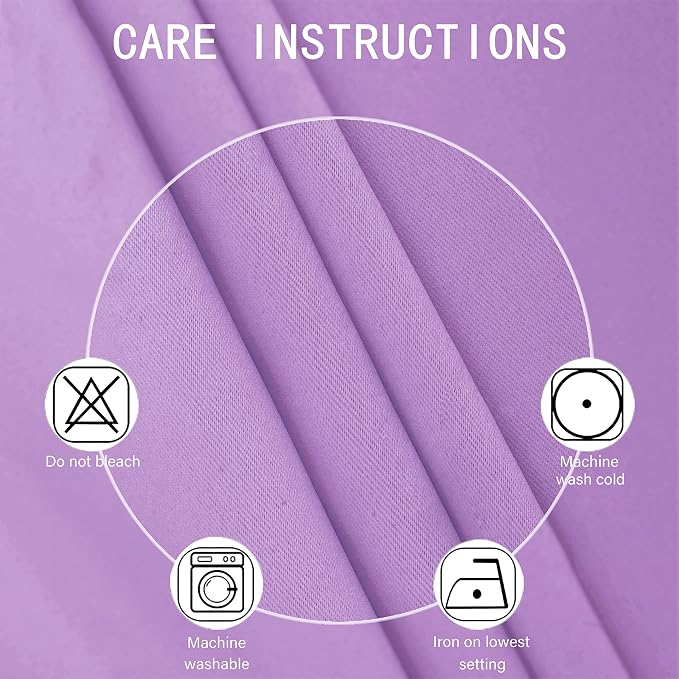 Lavender Thermal Blackout Curtains/52 x 72 Inch/Set of 2 Panels Room Darkening - Image 4