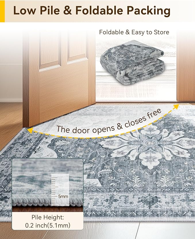 RELEANY Washable Area Rug, Small 2'6"x4', Water Repellent, Pet Friendly - Image 5