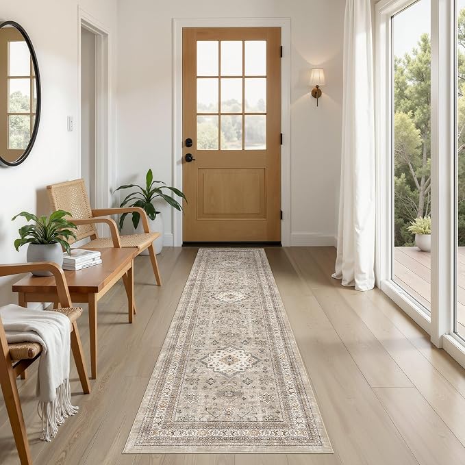 cotiled 2x6 Hallway Runner Rug for Entryway, Non-Slip Vintage, and Laundry Room by COTILED