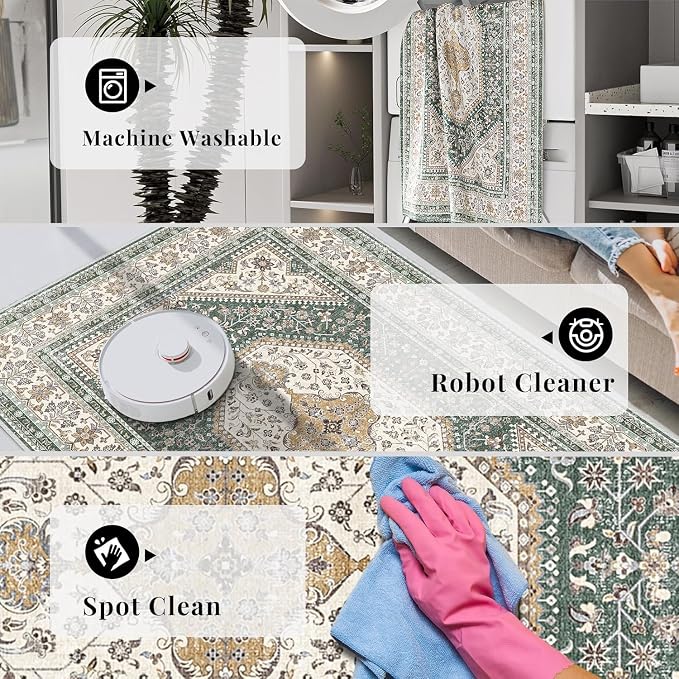 9x9 Round Washable Area Rug - Image 5