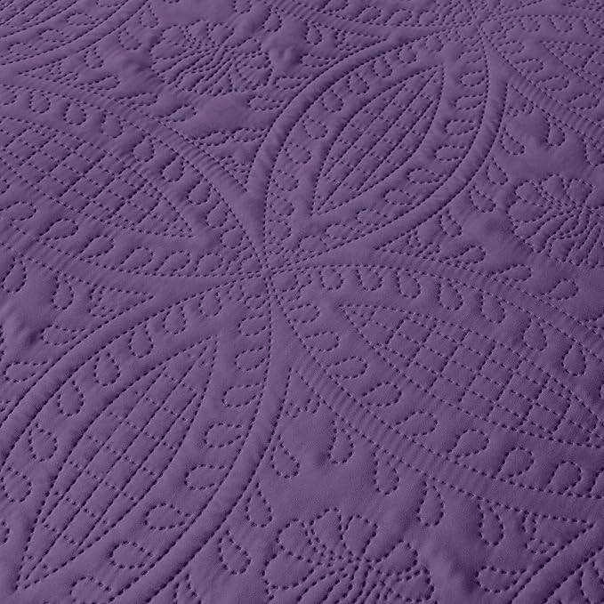 akkialla 118"x106" Purple California King Quilt Set, Oversized Floor-Length - Image 7