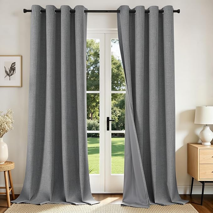 Joydeco Blackout Curtains 95 Inches Long 2 Panels Burg, Room Darkening Curtains by JOYDECO
